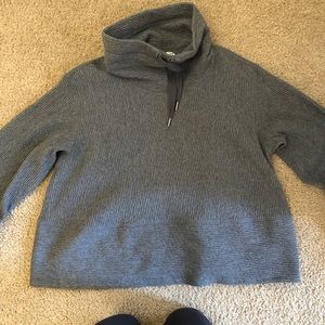 high neck, funnel ripped hoodie